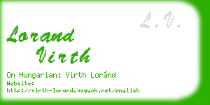 lorand virth business card